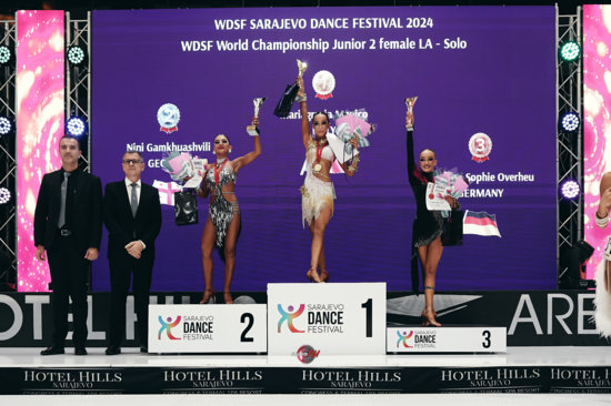 2024 WDSF World Championship Junior II Solo Latin Female Podium 