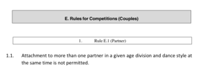 WDSF Competition Rules E.1 (1.1)