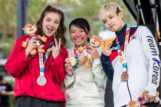 The three b-girl medalists